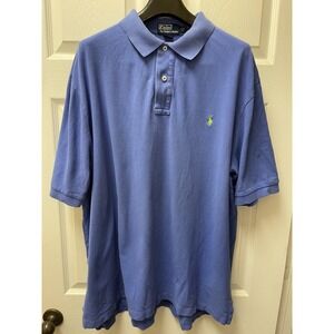 Polo by Ralph Lauren Vintage Men's 2XLT Blue‎ Cotton Pony Pique Preppy Polo